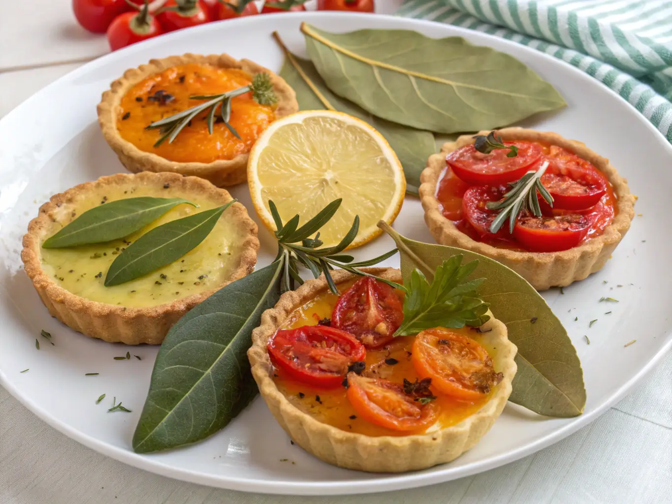 A collection of various dishes featuring bay leaves, highlighting their versatility in different cuisines and culinary applications.